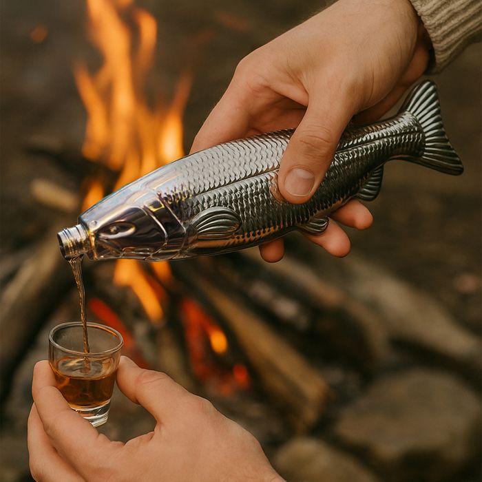Great Plains Stainless Steel Fish Hip Flask
