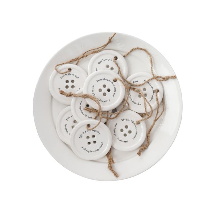 Send With Love Assorted Button Hangers in Dish
