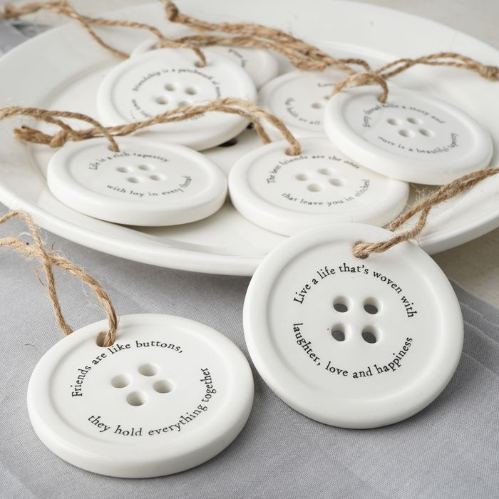 Send With Love Assorted Button Hangers in Dish