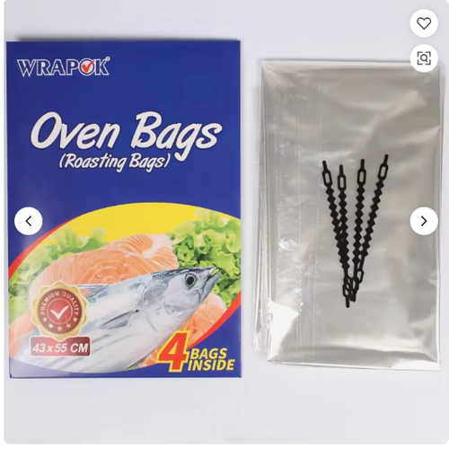 Oven Roasting Bags with Cable Ties | No‑Splatter High Heat Resistant Cooking Bags for Meat Fish Poultry