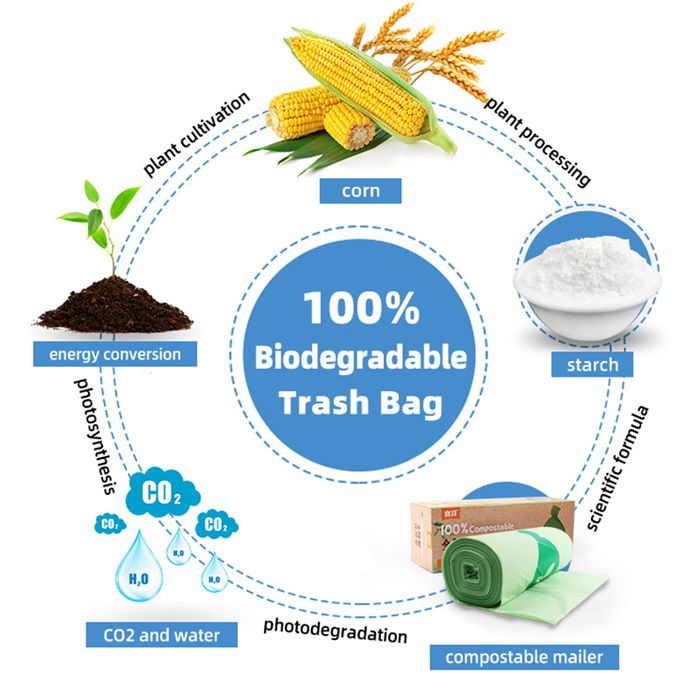 Eco‑Friendly Compostable Trash Bags｜Fully Break Down Into Soil, Zero Microplastics