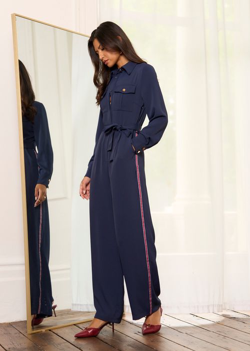Shirt Self Tie Detail Jumpsuit