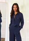 Shirt Self Tie Detail Jumpsuit