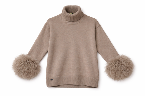 WF2895 - faux fur cuff knit