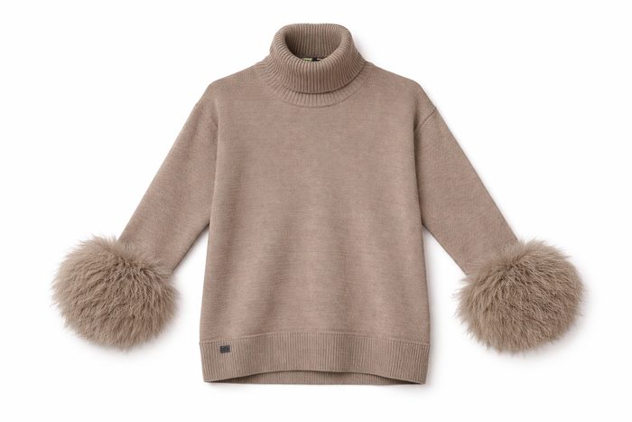 WF2895 - faux fur cuff knit