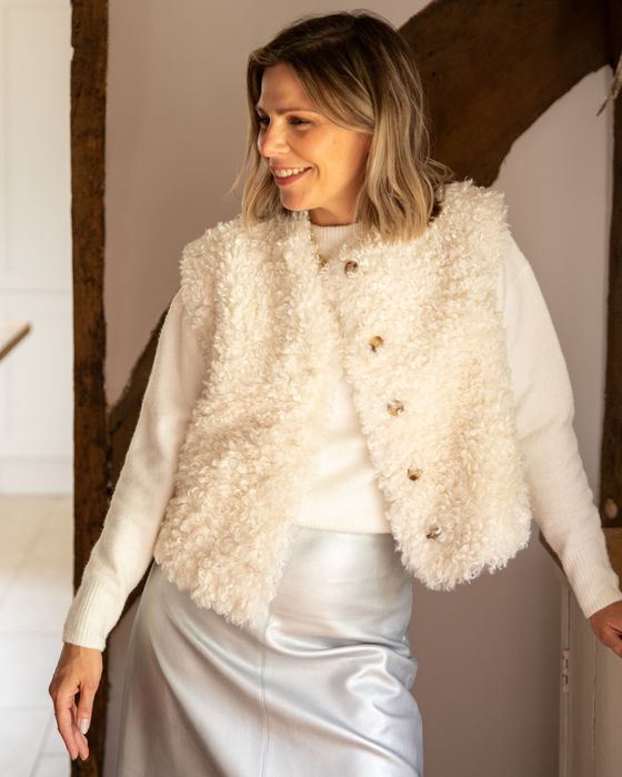 Lauren Faux Fur Gilet | Ivory