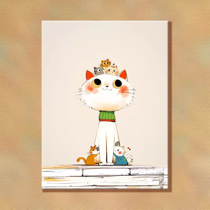 Cute Cat Wall Art Collection Decorative Painting