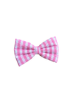 Pink and White Check - Classic Bow