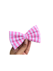 Pink and White Check - Classic Bow