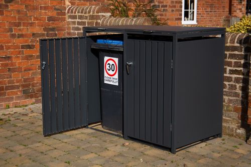 Anthracite Galvanized Steel Wheelie Bin Cover