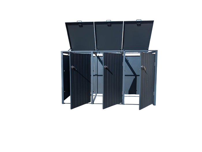 Anthracite Galvanized Steel Wheelie Bin Cover
