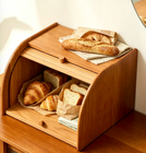 Solid Cherry Wood Roll‑Shutter Storage Cupboard, Bread Bin