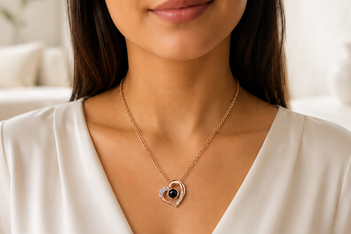 Personalised Projection Necklace with Picture Inside