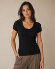 Signature Pointelle Short Sleeve Top | Cotton Seamless