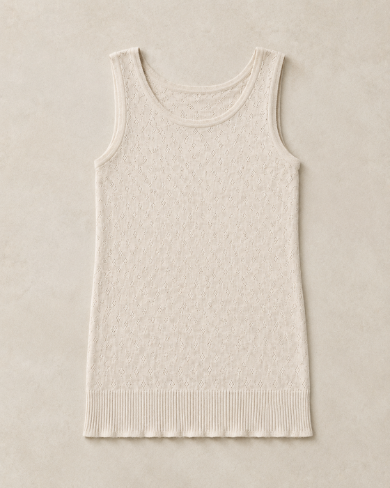 Signature Pointelle Sleeveless Vest | Cotton Seamless