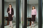 Silk Peplum Blouse, Pintuck-Panelled Skirt & Jacket Set