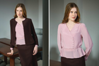 Silk Peplum Blouse, Pintuck-Panelled Skirt & Jacket Set