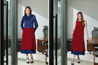 Silk Boat Neck Dress & Double-Breasted Textured Silk Jacket Set