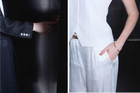 Silk Pintuck Vest, Straight Trousers & Linen Coat Set