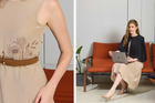 Silk Panel Dress & Linen Cape Set