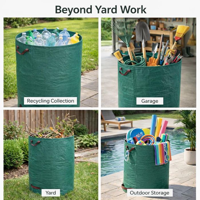 Large 270L Reusable Leaf & Garden Waste Bag – PP Woven, Tear-Resistant, Reinforced Handles