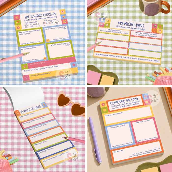 Notepads - mental wellbeing and self-care