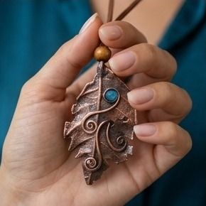 Electroform jewelry on natural leaf