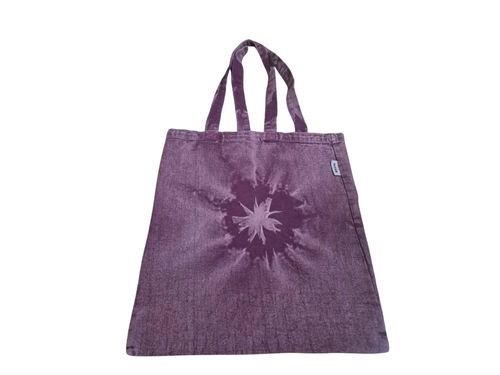 Purple Sunburst Tie-Dye Drill Shopping Tote