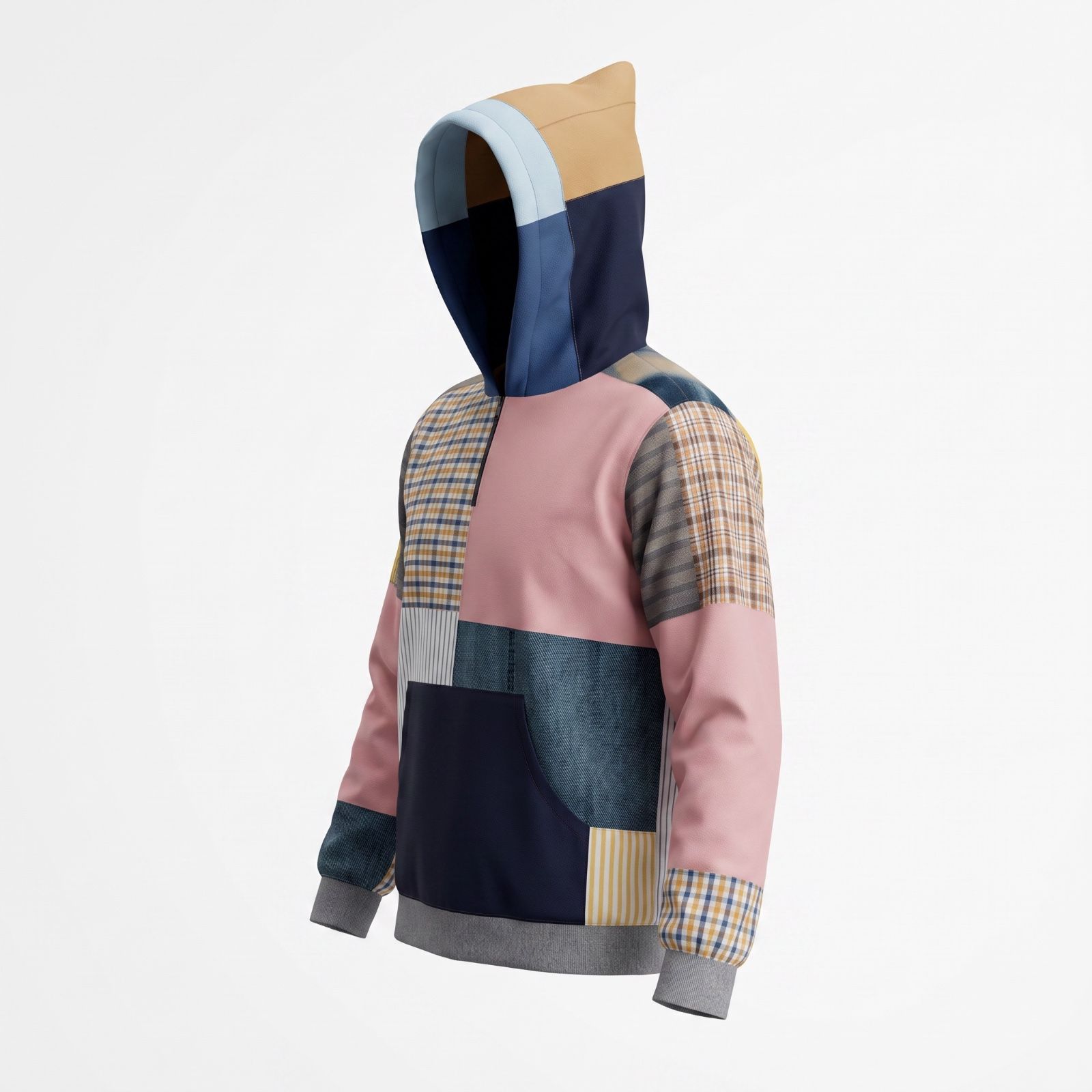 FabRag™ Kaleidoscopic Hoodie – Heritage Patchwork Edition