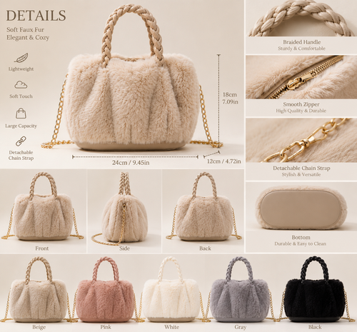 Luxury Faux Fur Handbag
