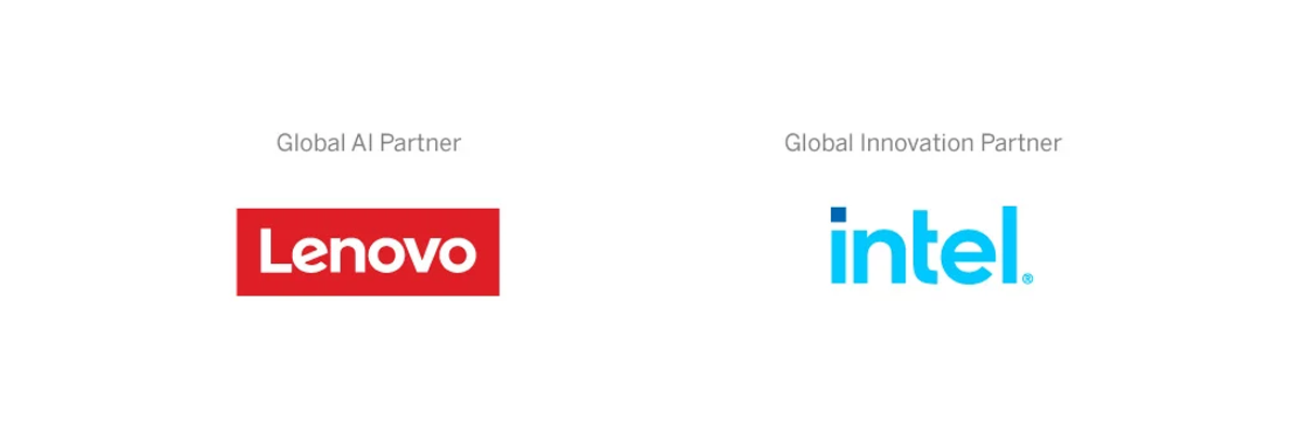 HP, Intel and Lenovo logos