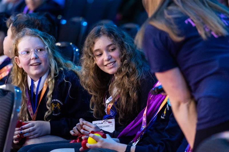 Students at the Bett UK Main Stage