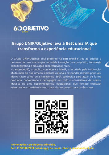 Grupo UNIP/Objetivo leva &agrave; Bett Brasil uma IA que transforma a experi&ecirc;ncia educacional