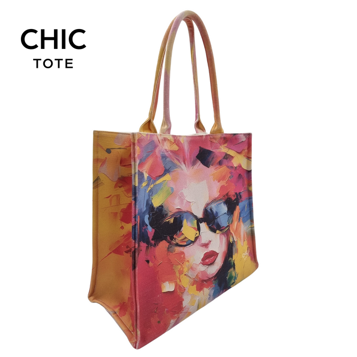 100% Artistic Cotton Tote Bag Sustainable Fashion-MILAN FASHION WEEK