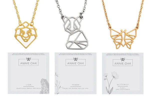 Dynami Collection Geometric Animal Necklaces