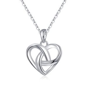 Sterling silver eternal heart necklace