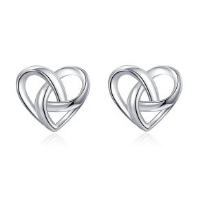 Sterling silver eternal heart earrings