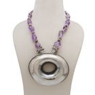 Natural Amethyst Beaded Tribal Necklace in 925 Sterling Silver