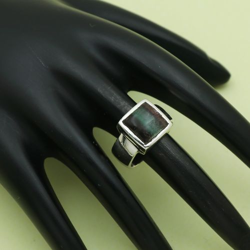 Natural Fluorite Ring in 925 Sterling Silver