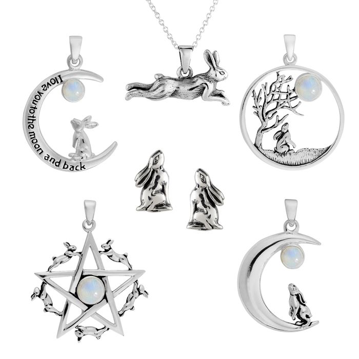 Beautiful 925 Silver Moon Gazing Hare Jewellery