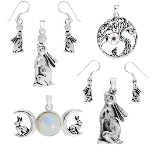 Beautiful 925 Silver Moon Gazing Hare Jewellery