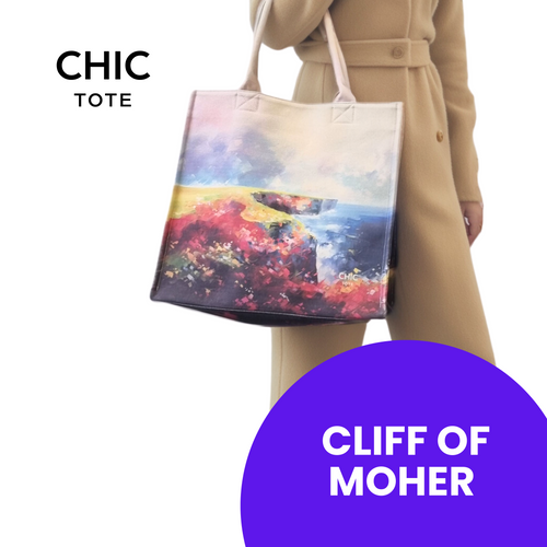 100% Artistic Premium Cotton Sustainable Tote Bag-Cliff of Moher