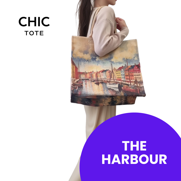 100% Artistic Cotton Tote Bag Sustainable Fashion-THE HARBOUR