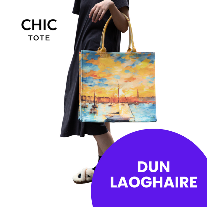 100% Artistic Premium Cotton Sustainable Tote Bag- Dun Laoghaire
