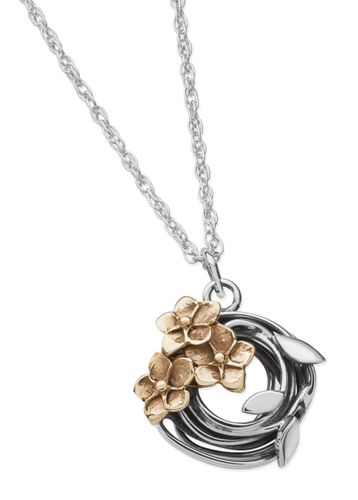 Silver and Gold Woven Flower Necklace