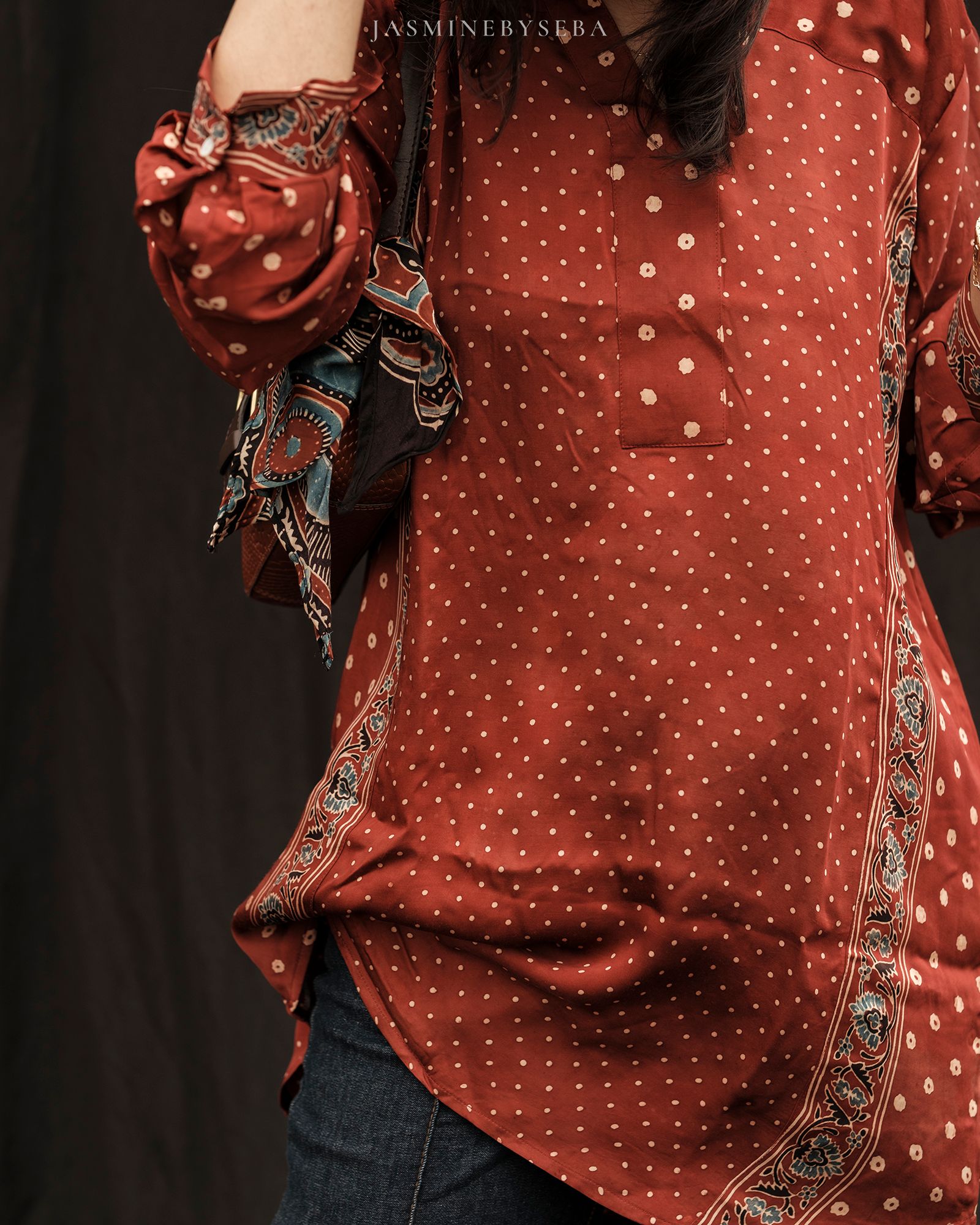 Ajrakh handcrafted silk tunics