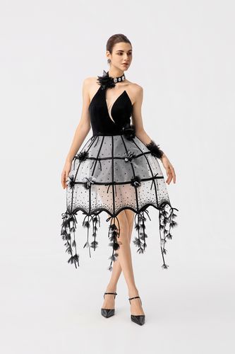 Jessie Q: Gothic-Chic Tulle Mini Dress