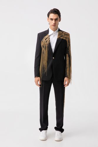 Jessie Q: Black & Gold Avant-Garde Blazer
