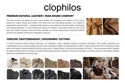 Clophilos Premium Natural Leather Apparel Collection Brochure
