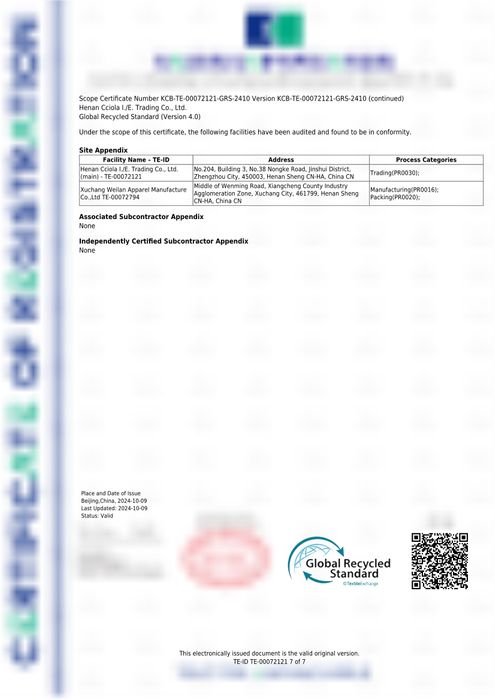 Our factory have BSCI, WRAP,GRS certificate